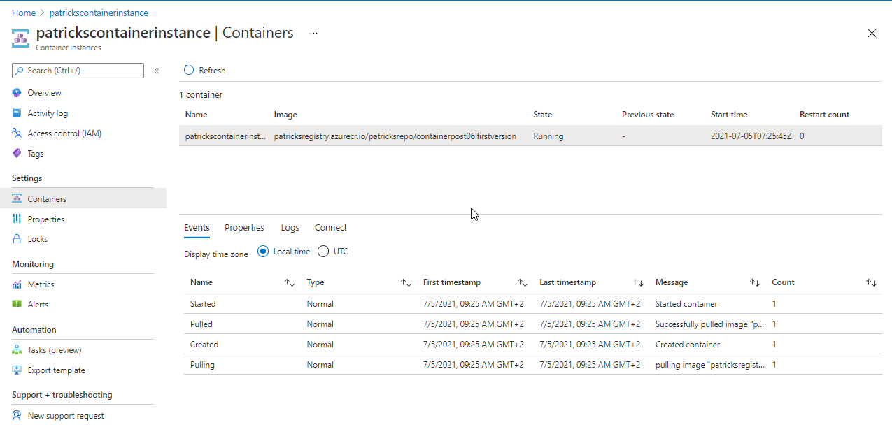 Azure - Container Instances: Best Practice