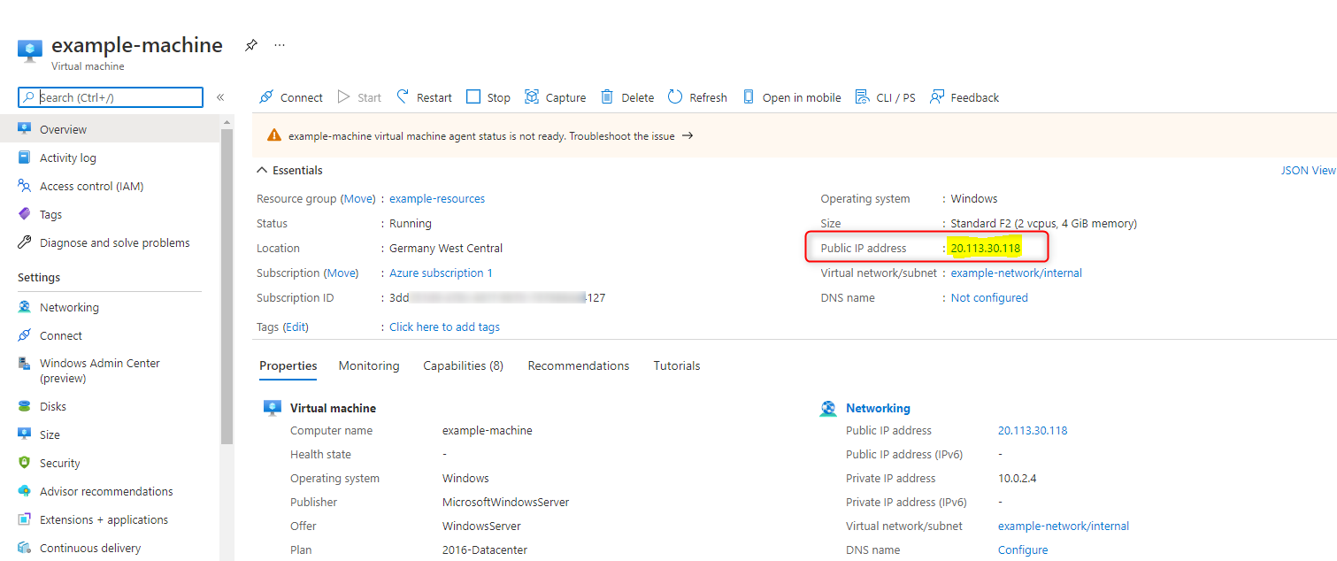 Azure provisioning a windows virtual machine using terraform