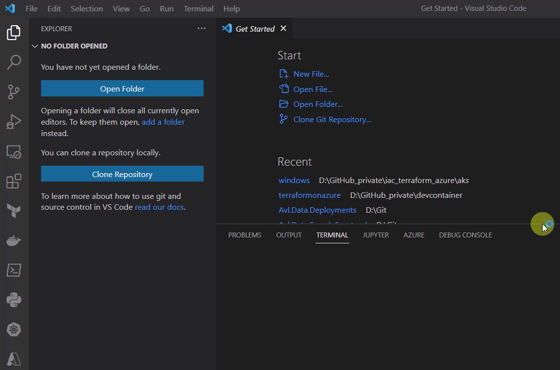 Getting started with a Development Container for Terraform On Azure
